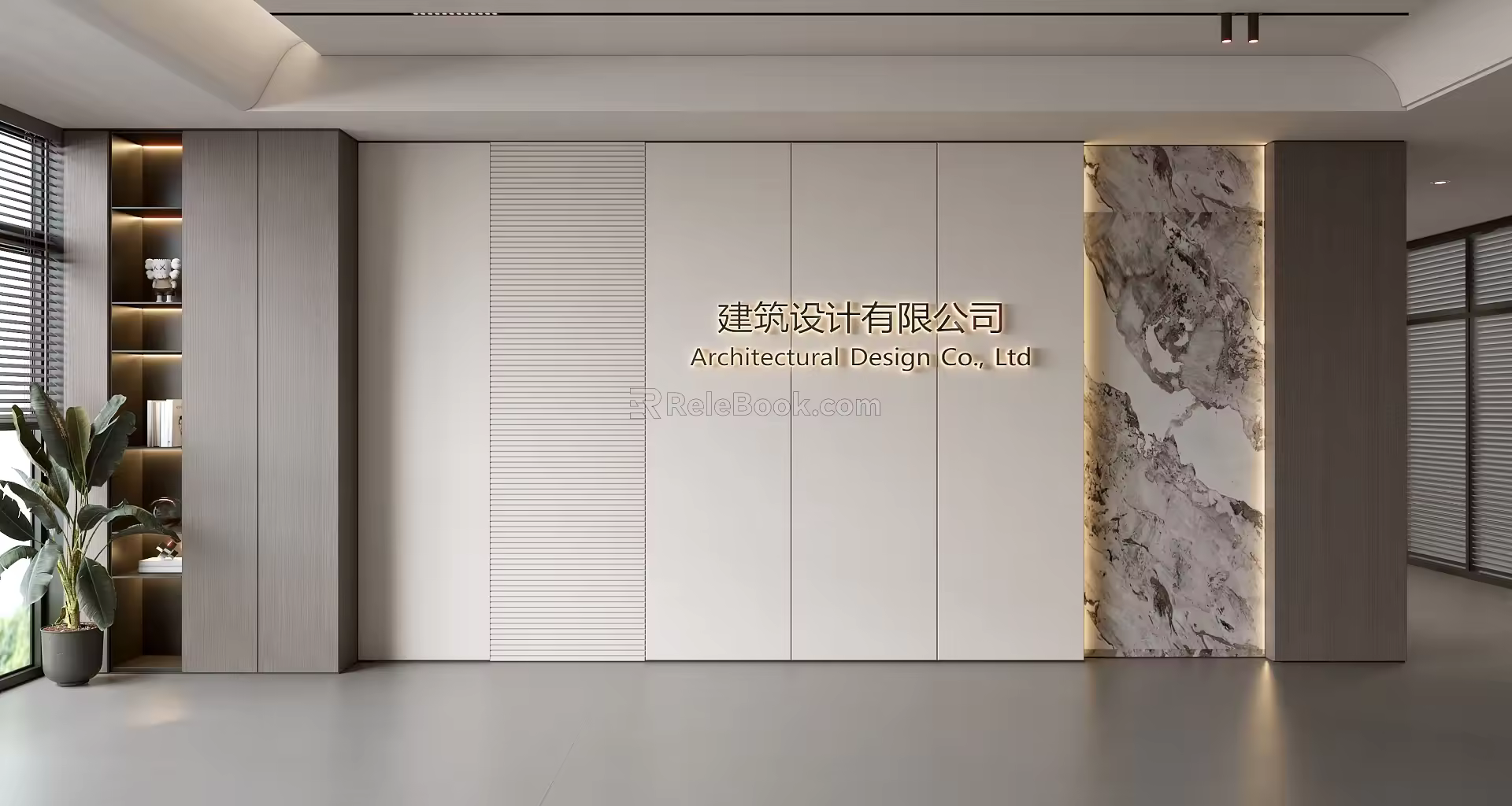 Modern Front Desk Background Wall Simple Background Wall Front Desk Reception Area Background Wall Company Front Desk Background Wall 3d model
