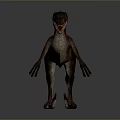 Detailed Reddish Brown Dinosaur 3D Model In Standing Pose With Sharp Teeth