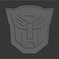Autobot Character Shield Symbol Gray 3D Rendered Transformers Emblem Design 3d model
