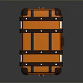Durable Vintage Style Orange Suitcase with Brown Straps and Metal Clasps