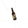 Brown Glass Beer Bottle With Label Isolated On Black Background