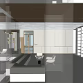 Modern Duplex Living Room Interior Design With Open Layout White Walls And Wooden Bookshelf Sofa