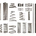 Various Types Of Metal Springs With Different Coil Designs And Sizes