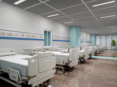modern ward hospital nursing ward 3d model