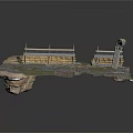 Ancient Architectural Components Scene With Stone Archway Steles Stone Path And Grassland