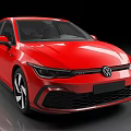 Red Volkswagen Compact Car With Sleek Design 3d model