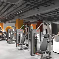 Modern Gym With Fitness Equipment And Industrial Interior