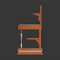 Classic Wooden Multilayer Furniture With Open Shelves Drawer And Sturdy Base