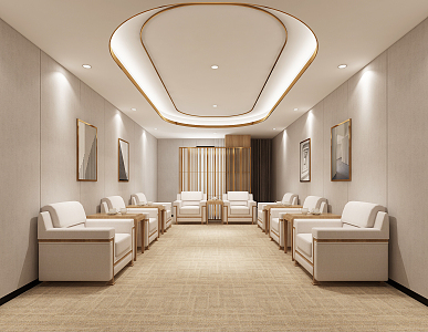 Light Luxury Reception Room 3d model