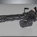 Powerful Gatling Gun Weapon With Multiple Metal Barrels Hand Grip And Trigger Mechanism