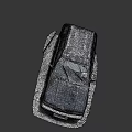 Old Black Station Wagon Covered With Snow On Winter Day 3d model