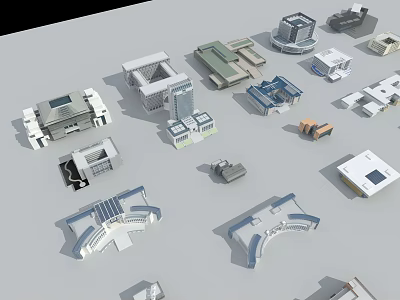 Modern School Building Models Featuring Diverse Architectural Designs And Structures 3d model