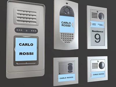Modern Carlo Rossi Intercom Devices With Display Screen And Residence Number 9 3d model
