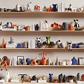 Creative Decorative Ornament Combinations With Various Shapes Colors And Home Shelf Display Pieces
