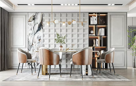 Light Luxury Restaurant 3d model
