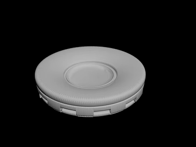 Gray Circular Textured Cover With Smooth Top Surface And Detailed Edge Structure 3d model