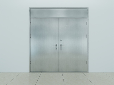 White steel door effect diagram big iron door effect diagram opposite door 3d model