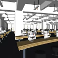 Modern Classroom School Computer Classroom 3d model