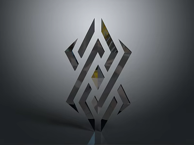 Modern Geometric Decorative Ornament With Interlaced Metal Structure For Home Decor 3d model