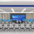 Modern Command Center Smart Brain Control Center Public Security Command Room Dispatcher Console Command Console 3d model