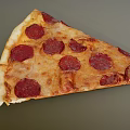 Delicious Freshly Baked Pepperoni Pizza Slice With Cheesy Topping And Crispy Golden Crust