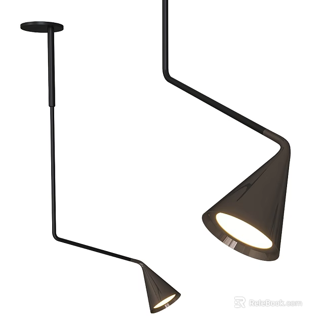 Modern Curved Black Metal Wall Lamp For Indoor Home Decoration And LED Lighting 3d model 