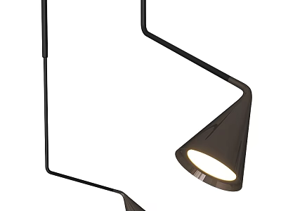 Modern Curved Black Metal Wall Lamp For Indoor Home Decoration And LED Lighting 3d model