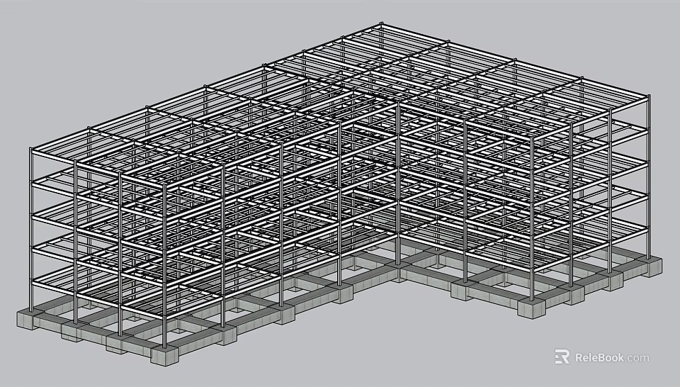Industrial Equipment Heavy Duty Metal Grid Racking System for Warehouse Storage Use 3d model 