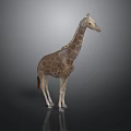 Detailed Giraffe Model Featuring Long Neck Spotted Fur And Mane Details