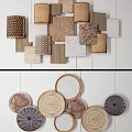 Modern Wall Decor With Round And Square Shapes Geometric Patterns Textured Surfaces And Earth Tones 3d model