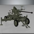 Military Artillery Weapon With Mobile Wheels And Support Structure Design 3d model