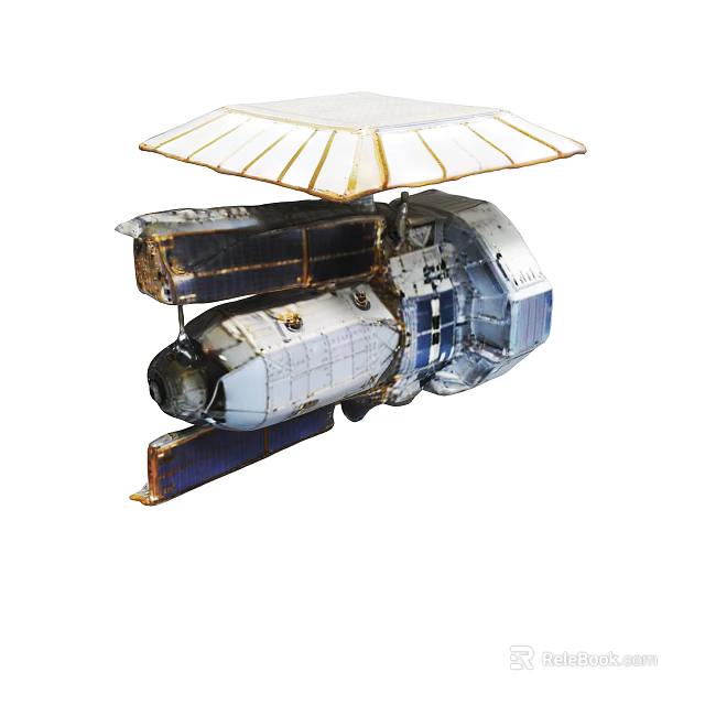 Advanced Spacecraft With Solar Panels Communication Antenna And Metallic Components 3d model 
