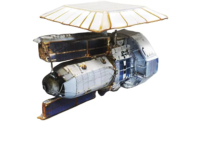 Advanced Spacecraft With Solar Panels Communication Antenna And Metallic Components 3d model