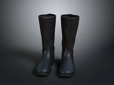 Durable Black Rubber Rain Boots For Rainy Weather And Outdoor Use 3d model