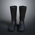 Durable Black Rubber Rain Boots For Rainy Weather And Outdoor Use