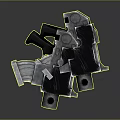 Futuristic Double Barrel Weapon With Metallic Design Black Silver Grip And Mechanical Components