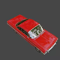 Classic Red Sedan Car With Chrome Accents And Vintage Body Design