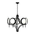 Various Black And White Chandelier Silhouettes With Different Design Styles 3d model