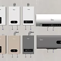 Various Modern Water Heaters Including Haier Midea Brands In White Gold Gray Colors