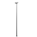 Public Facility Street Light With Multiple Lamp Heads White Pole And Blue Sky Background