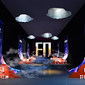 Modern Guided Signage For Rijianghu New Power With Cloud Decorations And Lighting In Entrance Passage
