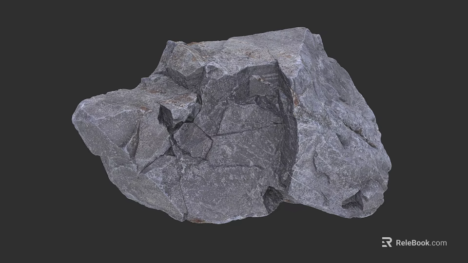 Natural Wood Stone With Rough Surface And Detailed Cracked Texture 3d model 