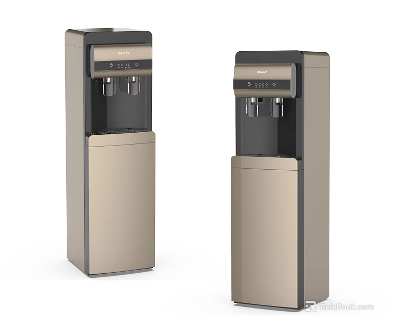 Modern Floor Standing Water Dispensers With Gold And Black Design For Daily Use 3d model 