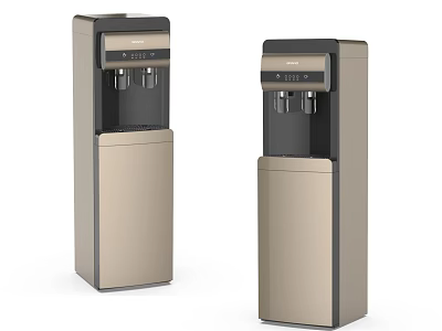 Modern Floor Standing Water Dispensers With Gold And Black Design For Daily Use 3d model