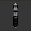 Modern Futuristic Pistol With Metallic Silver And Purple Finish Wooden Grip