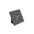 Modern Square Clock With Black Dial Grey Map Pattern And White Hands 3d model