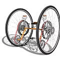 Modern Bicycle With Large Wheels Orange Frame Brown Seat And Stylish Design