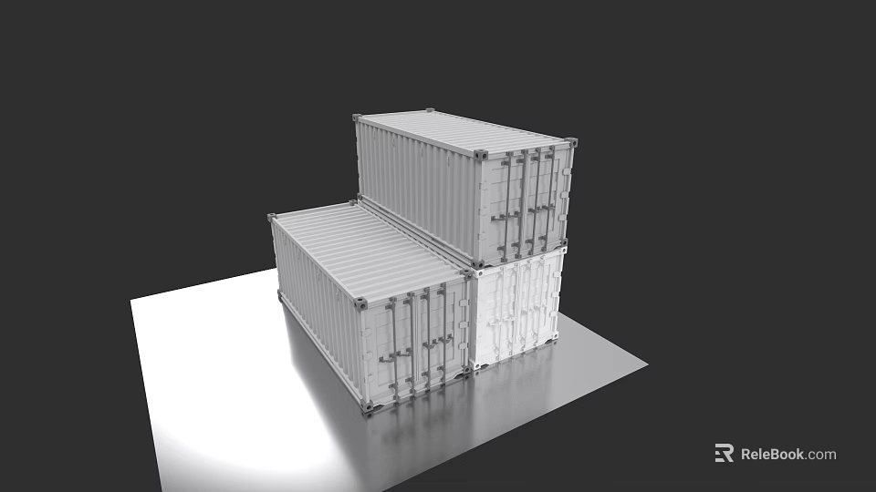 Efficient Large Cargo Ship Transporting Stacked Containers For International Trade 3d model 