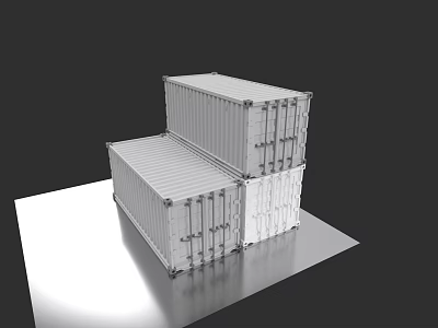 Efficient Large Cargo Ship Transporting Stacked Containers For International Trade 3d model