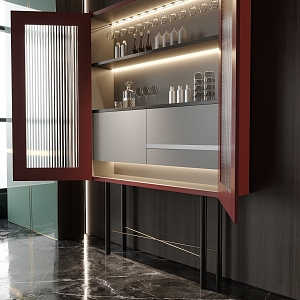 Fashion personality wine cabinet side cabinet 3d model